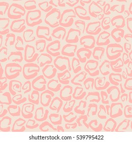 Vector illustration Leopard print seamless pattern. Beige and pink background. Vector illustration