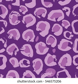 Vector illustration Leopard print seamless pattern. Purple background