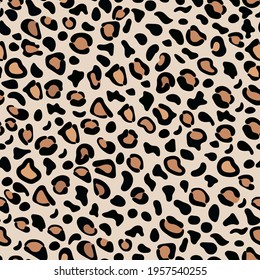 Vector illustration of a leopard. Seamless wild animal skin with print