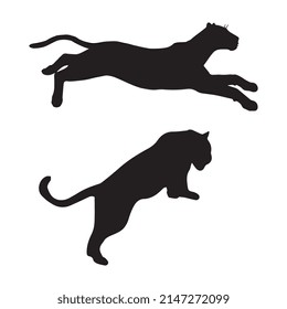 Vector illustration of leopard silhouette