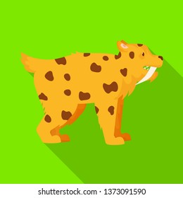 Vector illustration of leopard and tooth symbol. Collection of leopard and animal stock vector illustration.