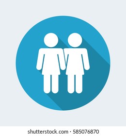Vector illustration of lesbian couple single isolated icon