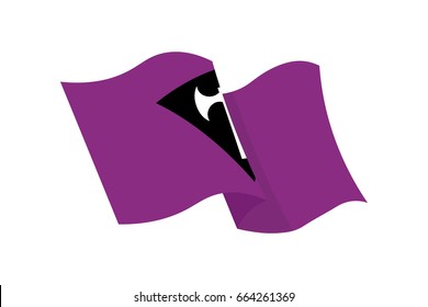 Vector illustration of the lesbian flag on white background. LGBT symbols topic.