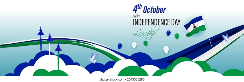 ilustración vectorial de la independencia de Lesotho día 4 de octubre