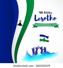 Vektorgrafik zur Unabhängigkeit Lesotho Tag-4 Oktober
