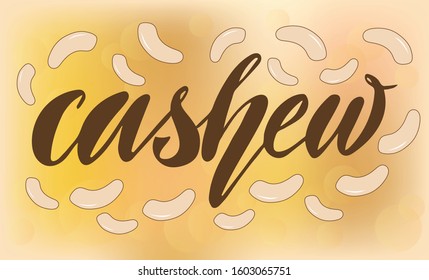 Vector illustration of Let it Snow text for logotype, label, menu, restaurant, banner, magazine, poster, decoration. Cashew calligraphy background. Cashew lettering. EPS 10.  