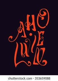 Vector illustration, Letter A, H, O, L, W, E, N