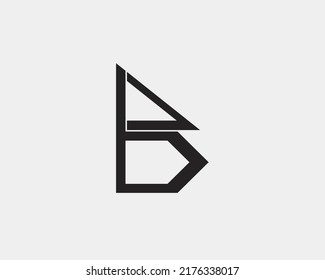 Vector illustration of the letter AB logo design, and a white background