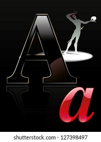 Vector illustration of the letter A for the alphabet - Actor