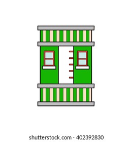 vector illustration letter of the alphabet drawn in the form of a house. The letters of the alphabet to teach children reading.