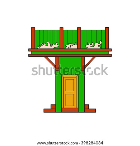 vector illustration letter of the alphabet drawn in the form of a house. The letters of the alphabet to teach children reading.