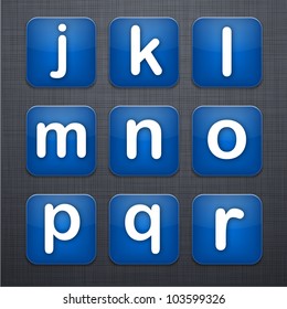 Vector illustration of letter apps icon set over linen texture.