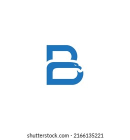 Ilustración vectorial de la letra B y pájaro para icono, símbolo o logotipo. logotipo plano de letra B
