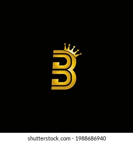 Vektorgrafik des Buchstabens B und der Krone für Symbol, Symbol oder Logo