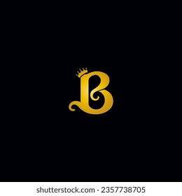 vector illustration of letter B and crown for icon,symbol or logo. B initial logo