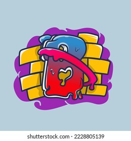 vector illustration of letter B graffiti character, great for merchandise design, such as clothes and more,