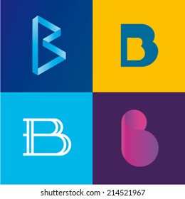 Vector illustration letter b set