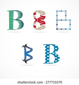 Vector illustration letter B set
