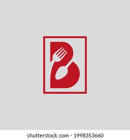 Vector illustration of letter B, spoon,  cutlery for restaurant, cafe, cafeteria and other eating places icons and symbols. also great for fruit healthy food logos