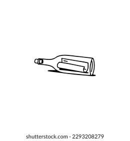 ilustración vectorial de una letra en un frasco