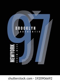 Vector illustration of a letter, BROOKLYN number ninety-seven, perfect for designs of t-shirts, shirts, hoodies, undershirts, etc.