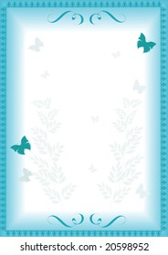 vector illustration "letter with butterfly"