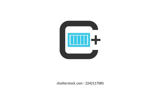 ilustración vectorial de la letra C batería
