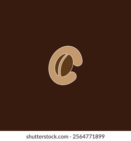 vector illustration of letter C and coffee beans for icon, symbol or logo. coffee logo