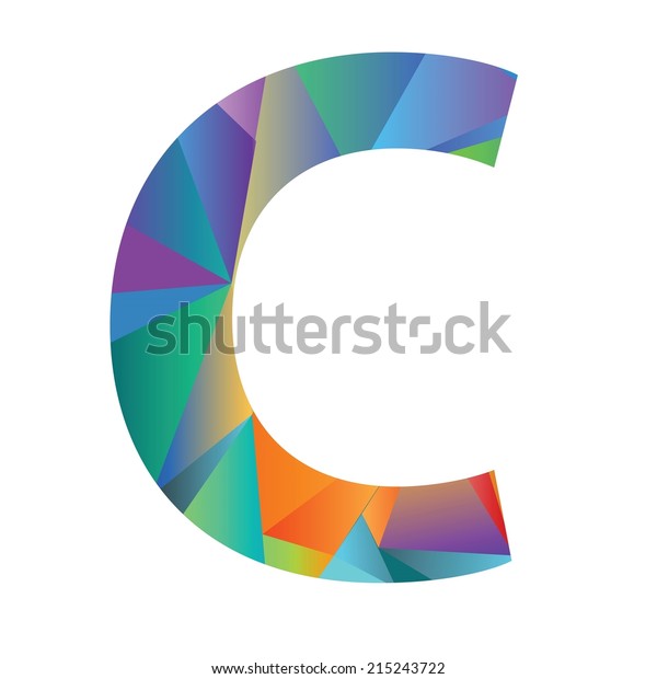 Vector Illustration Letter C Colored Design Stock Vector (royalty Free 