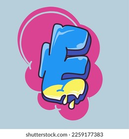 vector illustration of letter C graffiti character, great for merchandise design, such as clothes and more,