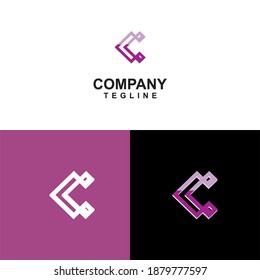   Vector illustration. Letter c logo, flat icon and vector design template. or company with text.