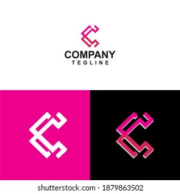 Ilustración vectorial. Logo de la letra c moderna, icono plano y plantilla de diseño vectorial. La letra geométrica c lootipo para marca o empresa con texto.