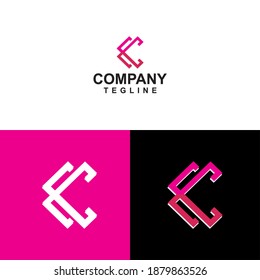 Ilustración vectorial. Logo de la letra c moderna, icono plano y plantilla de diseño vectorial. La letra geométrica c lootipo para marca o empresa con texto.