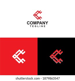 Vektorgrafik. Letter c Logo modern, Symbol flach und Vektordesign Vorlage. Der geometrische Buchstabe c für Marke oder Firma mit Text.