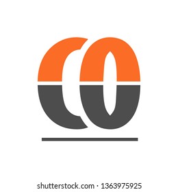 vector illustration letter c and o flat logo icon