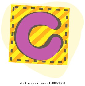 Ilustración vectorial de la letra c en un sello