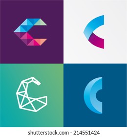 Vector illustration letter c set