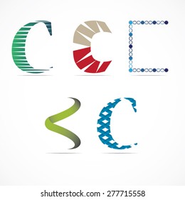 Vector illustration letter C set