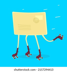 Vector Illustration Letter Character On The Way