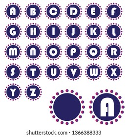 Vector illustration letter with circle and dot set