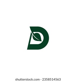 vector illustration of the letter D and leaves for icon, symbol or logo. initial D logo. natural product logo