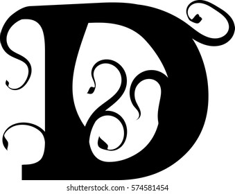 Vector illustration of the letter D on a white background