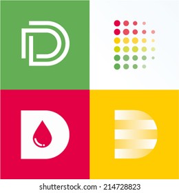 Vector Illustration Letter D Set