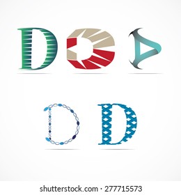 Vector illustration letter D set