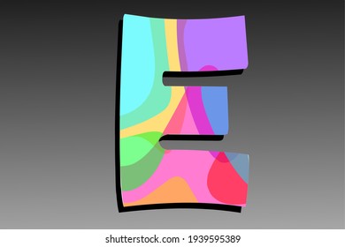 Vektorgrafik des Buchstaben E bunt