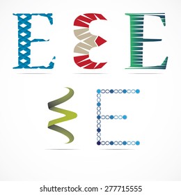 Vector illustration letter E set