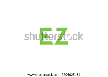 vector illustration of the letter E Z logo with a negative space in the form of an arrow pointing down