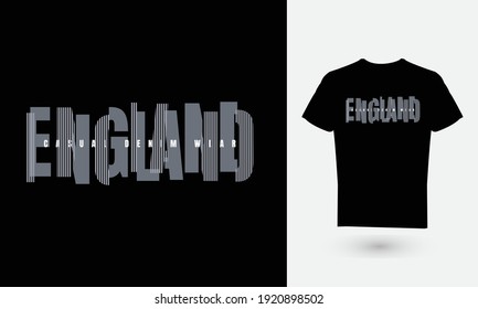 Vector illustration of the letter, ENGLAND, perfect for the design of t-shirts, shirts, hoodies, undershirts, etc.