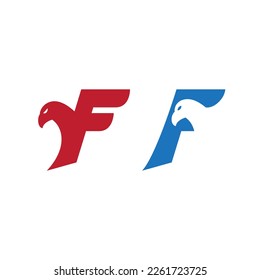 vector illustration of letter F and bird head for icon,symbol or logo. F initial logo