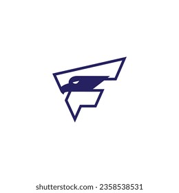 vector illustration of letter F and bird for icon,symbol or logo. initial F logo. eagle logo